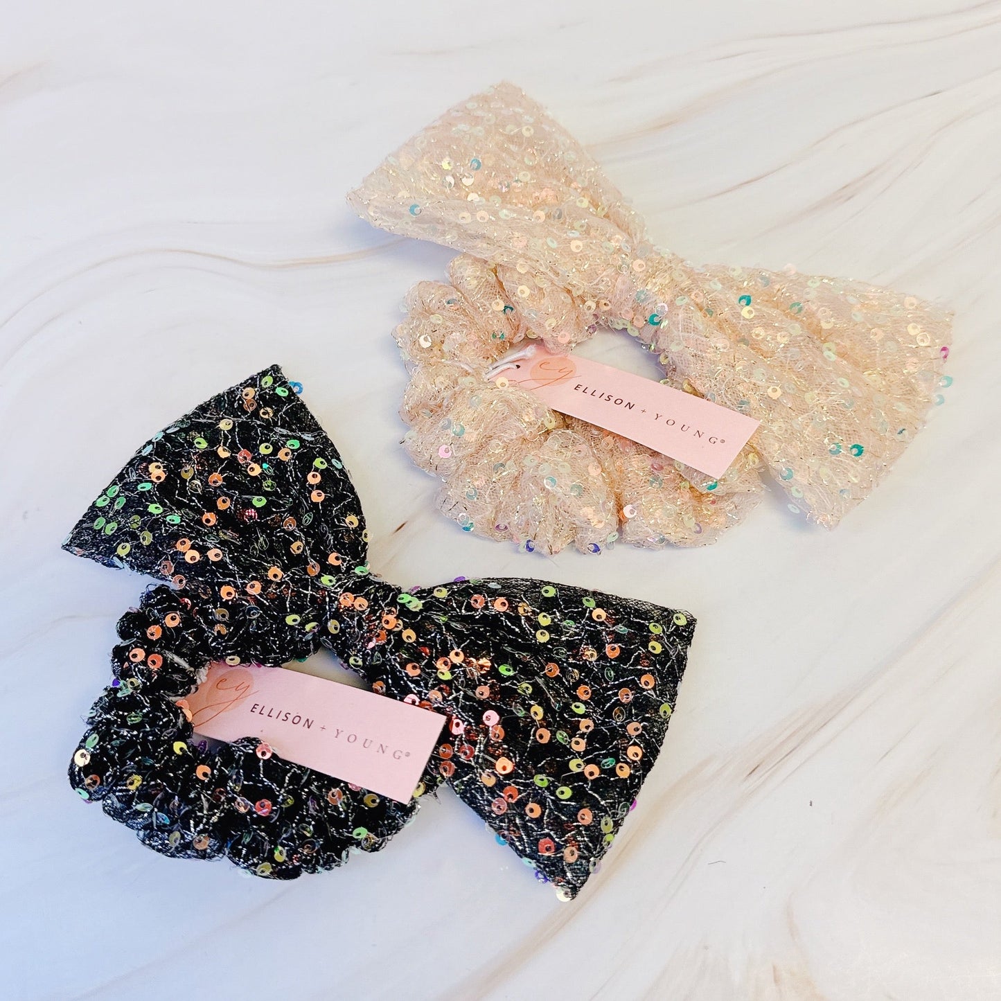 Shimmer Lover Bow Hair Scrunch-3
