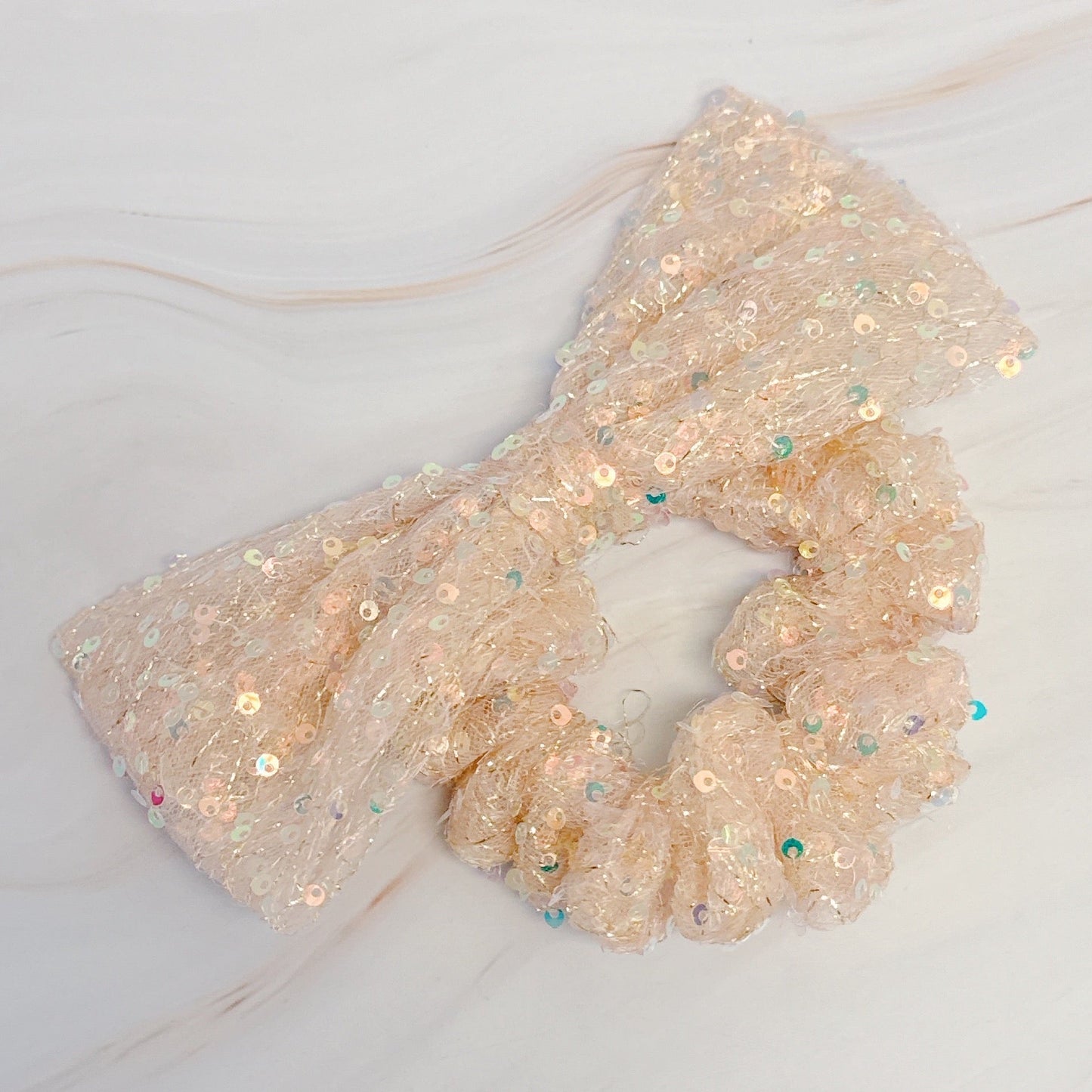 Shimmer Lover Bow Hair Scrunch-1