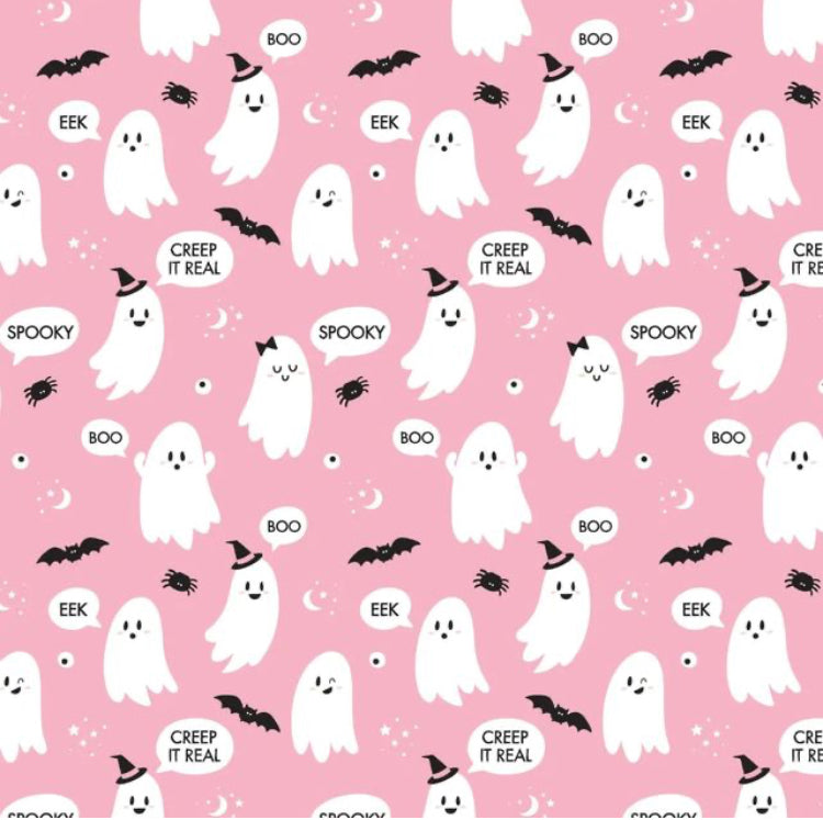 Cute Pink Ghosts Halloween Scrunchie-4