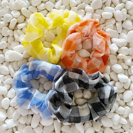 Fresh Gingham Hair Scrunchie Set Of 4-0