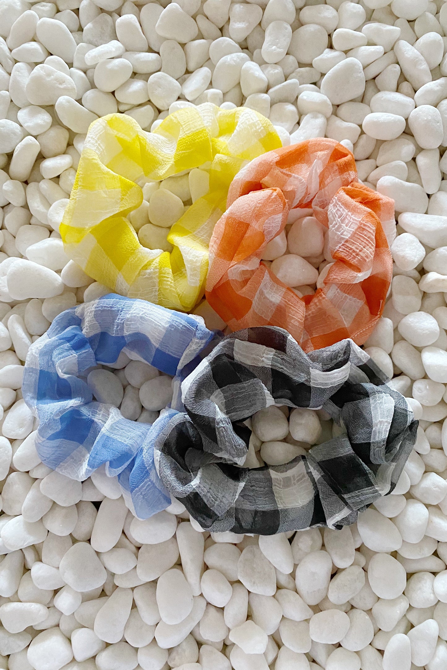 Fresh Gingham Hair Scrunchie Set Of 4-4