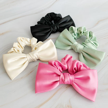 Satin Bow Tie Hair Scrunch-1