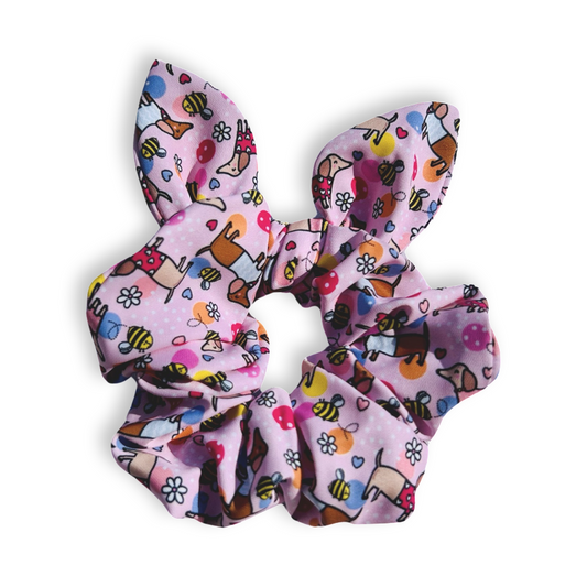 Scrunchie with Bow - Bee Happy Dachshunds-0