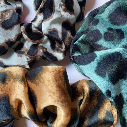 Leopard Satin Scrunch Set Of 3-3