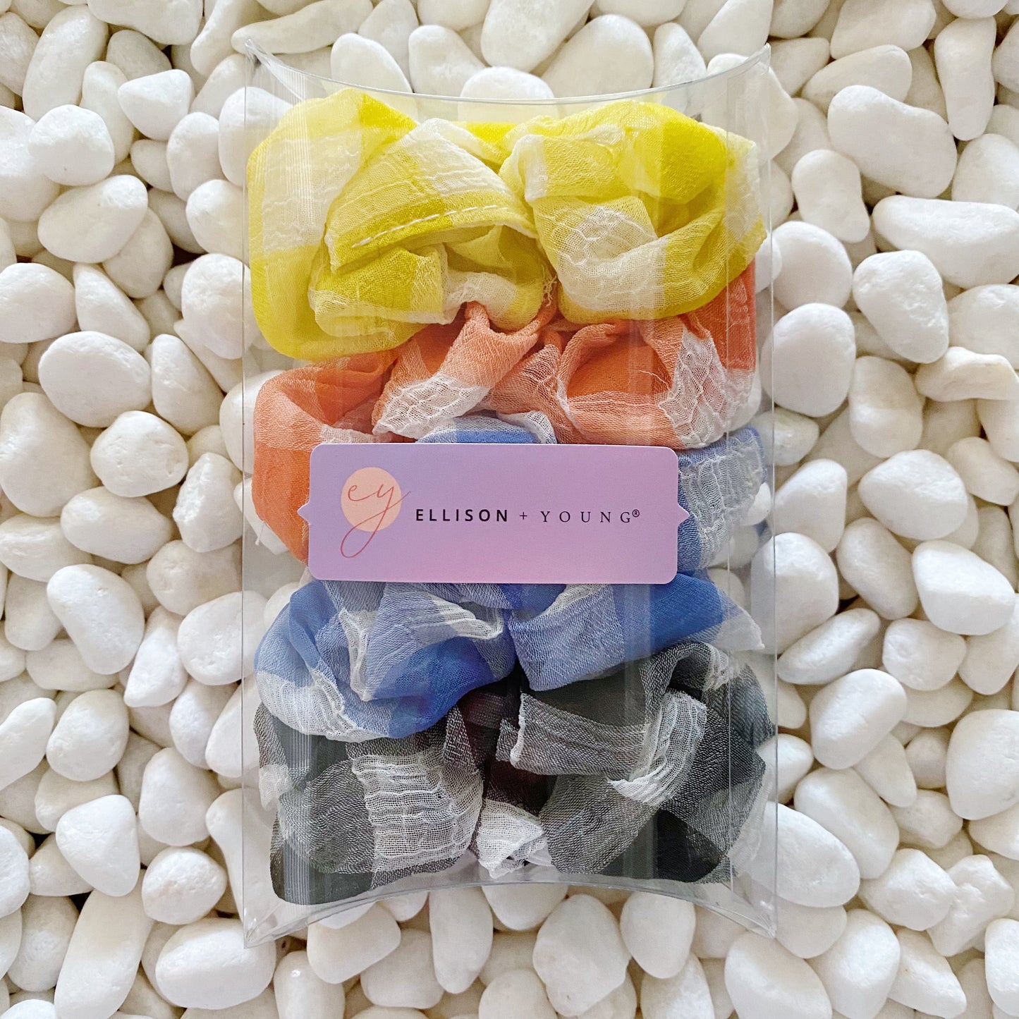 Fresh Gingham Hair Scrunchie Set Of 4-2