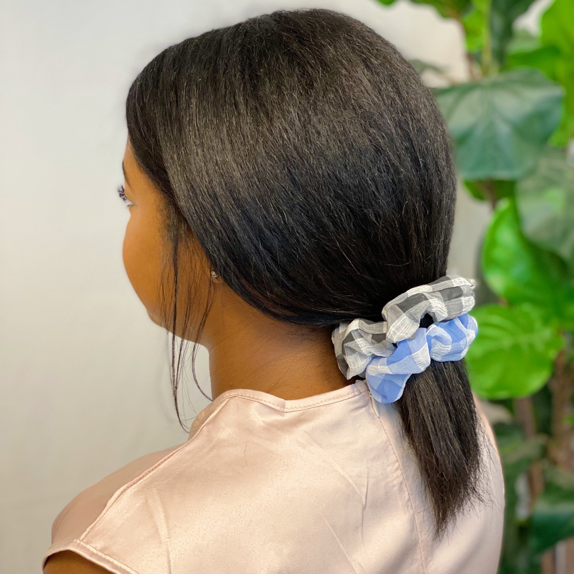 Fresh Gingham Hair Scrunchie Set Of 4-3