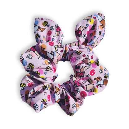 Scrunchie with Bow - Bee Happy Dachshunds-1
