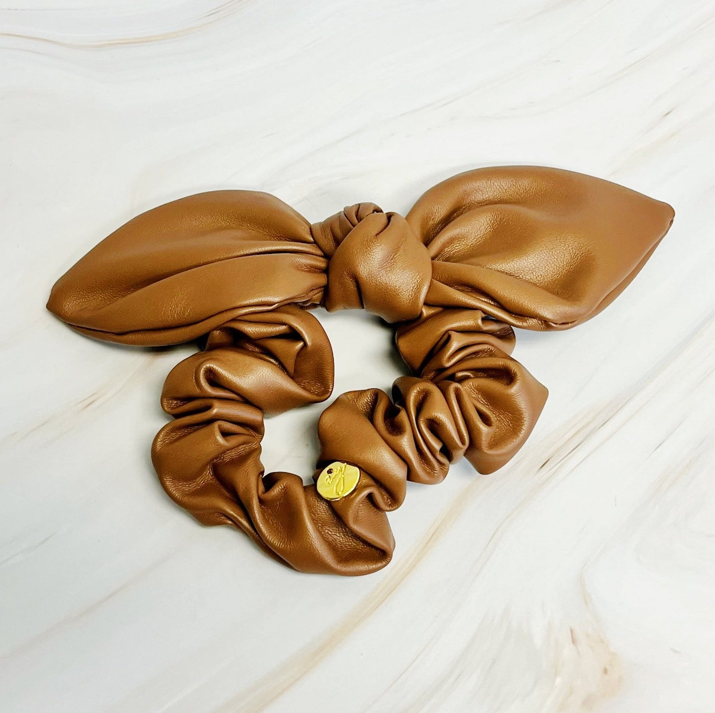 Leather Tie Hair Scrunch-1
