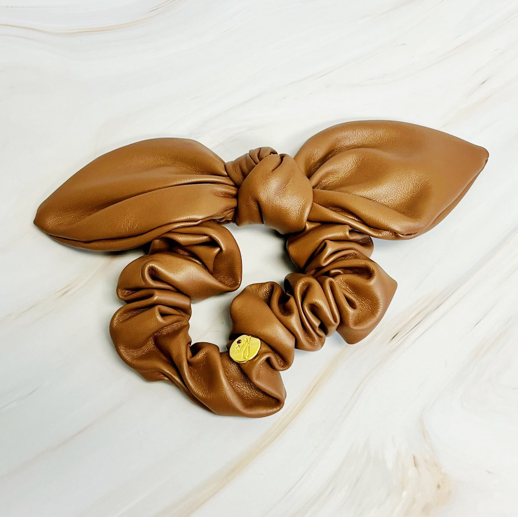 Leather Tie Hair Scrunch-1