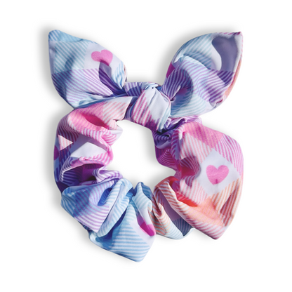 Scrunchie with Bow - Pastel Vichy-1